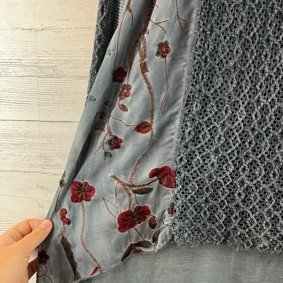 Signals Blue Embroidered Long Sleeve Boho Top Size M - Picture 6 of 8